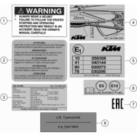 TECHNISCHE INFO AUFKLEBER