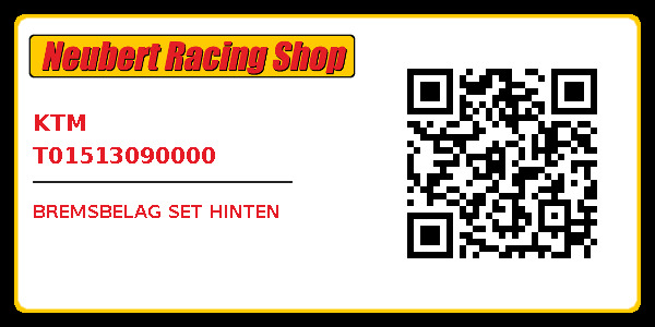 Bremsbelag Set Hinten KTM T01513090000