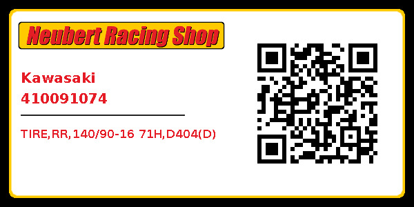 Tire,rr,140/90-16 71h,d404(d) Kawasaki 410091074