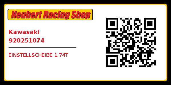 Einstellscheibe 1.74t Kawasaki 920251074