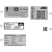 TECHNISCHE INFO AUFKLEBER