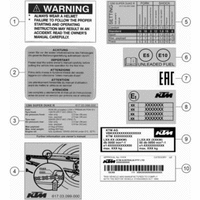 TECHNISCHE INFO AUFKLEBER