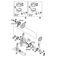 KURBELWELLE / KOLBEN 450 / 525 SX+SMR