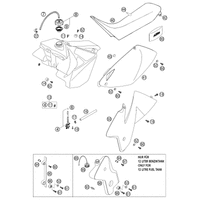 KRAFTSTOFFTANK / SITZBANK / ABDECKUNG 2T EXC/MXC 