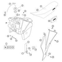 KRAFTSTOFFTANK / SITZBANK / ABDECKUNG RACING EXC
