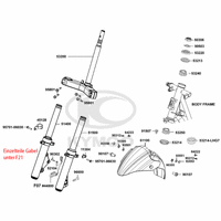 Gabelholm, Gabelbrücke, Lenkkopflager & Kotflügel