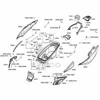 Verkleidung hinten, Helmfach & Gepäckträger