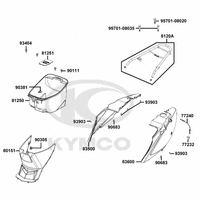 Hintere Seitenverkleidungen, Helmfach & Gepäckträger