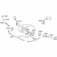Rückspiegel, Schaltereinheit, Gas.- & Chokezug
