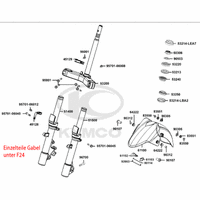 Gabelholm,Gabelbrücke, Lenkkopflager & Kotflügel