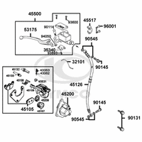 Hauptbremszylinder, Bremssattel & Bremsschlauch vorne