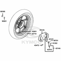 Hinterrad mit Bremse