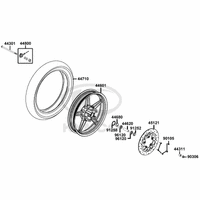 Vorderrad mit Bremsscheibe