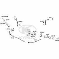 Rückspiegel, Schaltereinheit, Gas.- & Chokezug