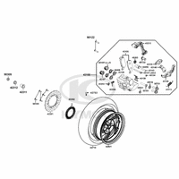 Hinterrad mit Bremse