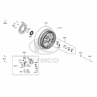 Vorderrad mit Bremsscheibe