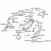 Hintere Seitenverkleidungen, Helmfach & Gepäckträger