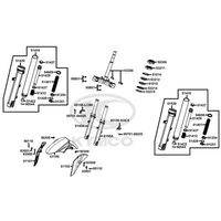 Gabel, Gabeljoch, Lenkkopflager & Kotflügel vorne