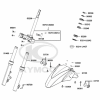 Gabelholm, Gabelbrücke, Lenkkopflager & Kotflügel