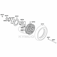 Vorderrad mit Bremsscheibe