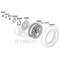 Hinterrad mit Bremsscheibe