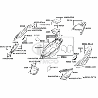 Hintere Seitenverkleidungen, Helmfach & Gepäckträger