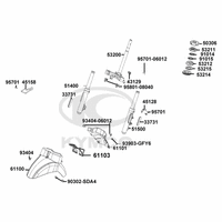Gabelbrücke, Lenkkopflager, Gabel & Kotflügel