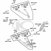 Federbein, Querlenker rechts