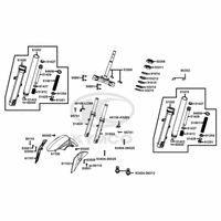 Gabelbrücke, Lenkkopflager, Gabel & Kotflügel