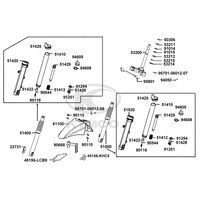 Gabelbrücke, Lenkkopflager, Gabel & Kotflügel