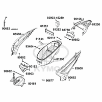 Hintere Seitenverkleidungen, Helmfach & Gepäckträger