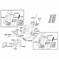Gabelbrücke, Lenkkopflager, Gabel & Kotflügel