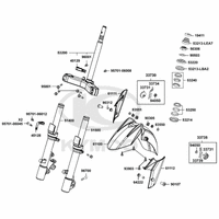 Gabelholm, Gabelbrücke, Lenkkopflager & Kotflügel