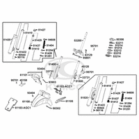 Gabelbrücke, Lenkkopflager, Gabel & Kotflügel