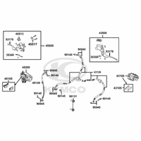 Hauptbremszylinder, Bremssättel, Bremshebel & Bremsschlauch
