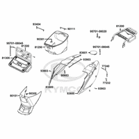 Hintere Seitenverkleidungen, Helmfach & Gepäckträger