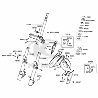 Gabelholm, Gabelbrücke, Lenkkopflager & Kotflügel