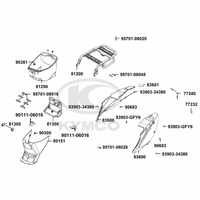 Hintere Seitenverkleidungen, Helmfach & Gepäckträger