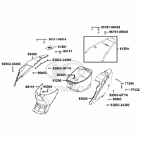 Hintere Seitenverkleidungen, Helmfach & Gepäckträger