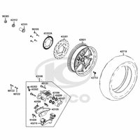 Hinterrad mit Bremse
