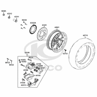 Hinterrad mit Bremse
