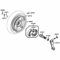 Hinterrad mit Bremse