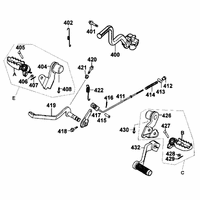 Fußrasten vorne, Kickstarterhebel & Schalthebel