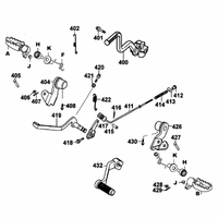 Fußrasten vorne, Kickstarterhebel & Schalthebel