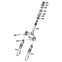 Gabeljoch, Lenkkopflager & Gabel kpl.