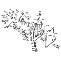 Kurbelgehäusedeckel rechts & Wasserpumpe