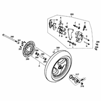 Vorderrad mit Bremssattel