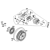 Hinterrad mit Bremssattel