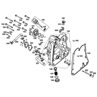 Kurbelgehäusedeckel rechts & Wasserpumpe