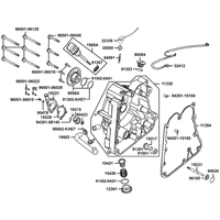Gehäusedeckel rechts & Wasserpumpe
